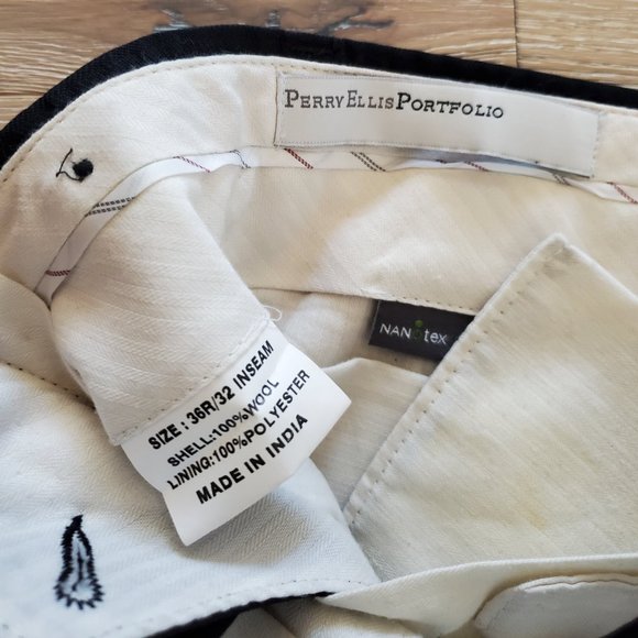 Perry Ellis Portfolio Navy Men's Wool Suit 42L - Picture 15 of 15